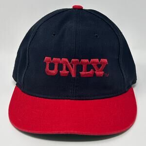 Vintage 80s UNLV Rebels Hat Cap University Las Vegas New Era Black Fitted 7 3/8